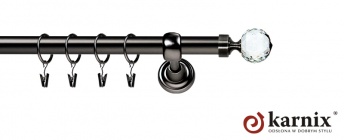 Karnisze Metalowe Rzymskie 25mm Beluna Crystal antracyt