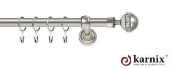 Karnisze Metalowe Rzymskie 25mm Globi Crystal chrom mat