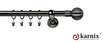 Karnisze Metalowe Rzymskie 25mm Kula antracyt