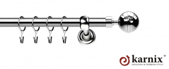 Karnisze Metalowe Rzymskie 25mm Kula Elegant INOX