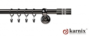 Karnisze Metalowe Rzymskie 25mm Lanso Crystal antracyt