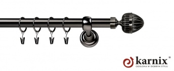 Karnisze Metalowe Rzymskie 25mm Milano antracyt