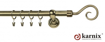 Karnisze Metalowe Rzymskie 25mm Spirala antyk mosiądz