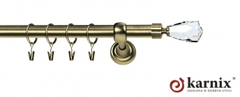 Karnisze Metalowe Rzymskie 25mm Travo Crystal antyk mosiądz