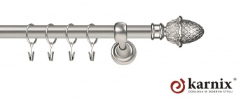 Karnisze Metalowe Rzymskie 25mm Żołądź chrom mat