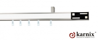 Karnisze apartamentowe sufitowe aveno 31x13mm Aster Chrom mat - biały