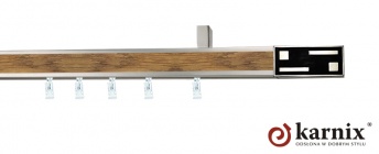 Karnisze apartamentowe sufitowe aveno 31x13mm Aster Chrom mat - dąb