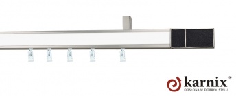 Karnisze apartamentowe sufitowe aveno 31x13mm Croco Black Chrom mat - biały