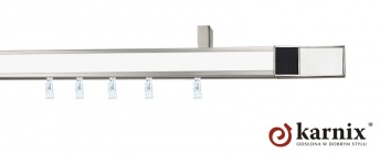 Karnisze apartamentowe sufitowe aveno 31x13mm Croco W/B Chrom mat - biały