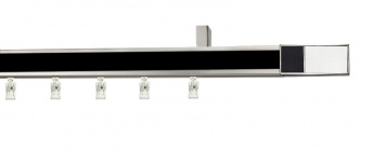 Karnisze apartamentowe sufitowe aveno 31x13mm Croco W/B Chrom mat - czarny