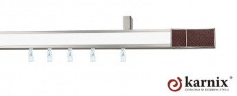 Karnisze apartamentowe sufitowe aveno 31x13mm Croco Wenge Chrom mat - biały