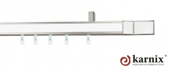 Karnisze apartamentowe sufitowe aveno 31x13mm Croco White Chrom mat - biały