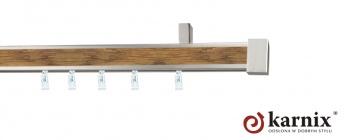 Karnisze apartamentowe sufitowe aveno 31x13mm Loreto Chrom mat - dąb