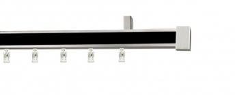 Karnisze apartamentowe sufitowe aveno 31x13mm Loreto Chrom mat - czarny