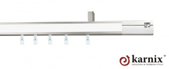 Karnisze apartamentowe sufitowe aveno 31x13mm Siso Crystal Chrom mat - biały