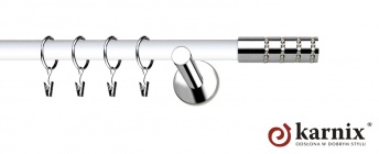 Karnisze Nowoczesne NEO Prestige 19mm Rosetti Crystal INOX - biały
