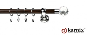 Karnisz Metalowy Prestige 19mm Beluna Crystal INOX - wenge