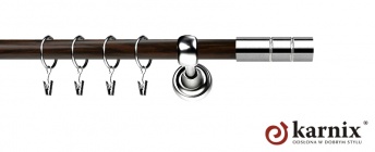 Karnisz Metalowy Prestige 19mm Cylinder INOX - wenge