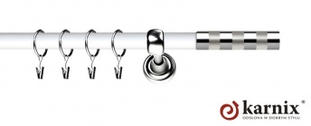 Karnisz Metalowy Prestige 19mm Etiuda INOX - biały