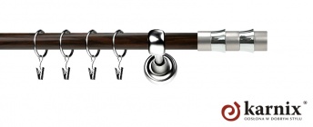 Karnisz Metalowy Prestige 19mm Fresno INOX - wenge