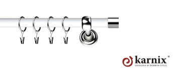 Karnisz Metalowy Prestige 19mm Luna INOX - biały