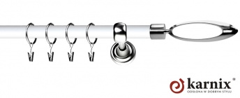 Karnisz Metalowy Prestige 19mm Mirella INOX - biały