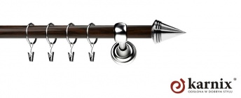 Karnisz Metalowy Prestige 19mm Stożek INOX - wenge