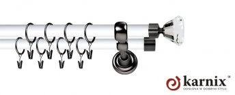 Karnisz Metalowy Prestige 25/19mm Clarex Crystal Antracyt - biały
