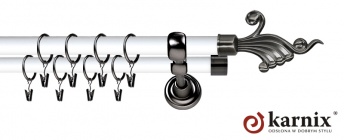 Karnisz Metalowy Prestige 25/19mm Fantazja Antracyt - biały