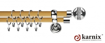 Karnisz Metalowy Prestige 25/19mm Globi Crystal INOX - pinia