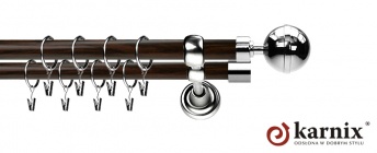 Karnisz Metalowy Prestige 25/19mm Kula Elegant INOX - wenge