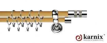 Karnisz Metalowy Prestige 25/19mm Lanso Crystal INOX - pinia