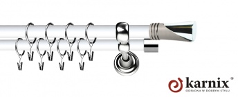 Karnisz Metalowy Prestige 25/19mm Loca INOX - biały