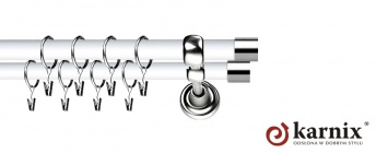 Karnisz Metalowy Prestige 25/19mm Luna INOX - biały