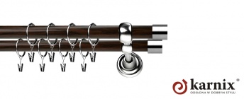 Karnisz Metalowy Prestige 25/19mm Luna INOX - wenge