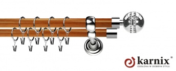 Karnisz Metalowy Prestige 25/19mm Melba Crystal INOX - calvados