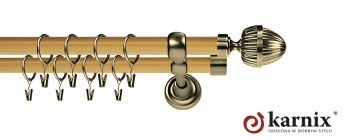 Karnisz Metalowy Prestige 25/19mm Milano Antyk mosiądz - pinia
