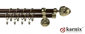 Karnisz Metalowy Prestige 25/19mm Milano Antyk mosiądz - wenge