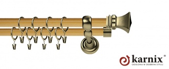 Karnisz Metalowy Prestige 25/19mm Orto Antyk mosiądz - pinia