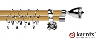 Karnisz Metalowy Prestige 25/19mm Piano Crystal INOX - pinia