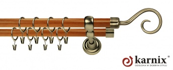 Karnisz Metalowy Prestige 25/19mm Spirala Antyk mosiądz - calvados