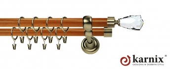 Karnisz Metalowy Prestige 25/19mm Travo Crystal Antyk mosiądz - calvados