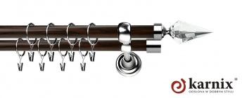 Karnisz Metalowy Prestige 25/19mm Veneto Crystal  INOX - wenge