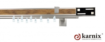 Karnisz apartamentowy aveno 31x13/31x13mm Aster Chrom mat - dąb