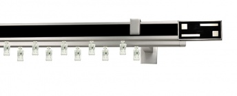 Karnisz apartamentowy aveno 31x13/31x13mm Aster Chrom mat - czarny