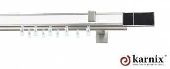 Karnisz apartamentowy aveno 31x13/31x13mm Croco Black Chrom mat - biały