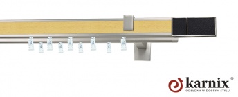 Karnisz apartamentowy aveno 31x13/31x13mm Croco Black Chrom mat - buk