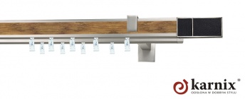 Karnisz apartamentowy aveno 31x13/31x13mm Croco Black Chrom mat - dąb