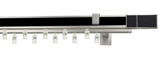 Karnisz apartamentowy aveno 31x13/31x13mm Croco Black Chrom mat - czarny
