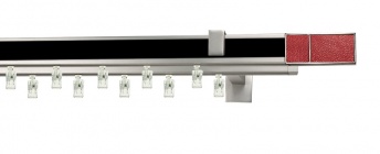 Karnisz apartamentowy aveno 31x13/31x13mm Croco Red Chrom mat - czarny